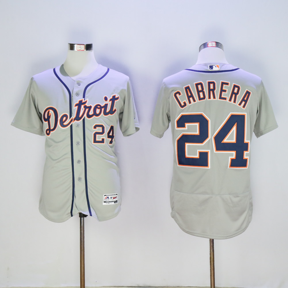 Men Detroit Tigers #24 Cabrera Grey MLB Jerseys->detroit tigers->MLB Jersey